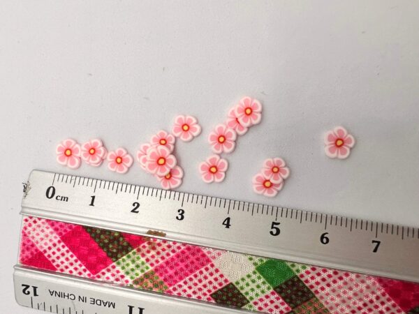 Petal Pink Sparkles: 5mm Clay Pink Flower Slices - Image 2