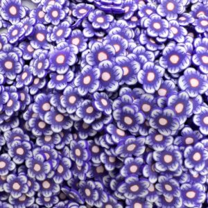 Lilac Bloom: 5mm Clay Purple Flower Slices