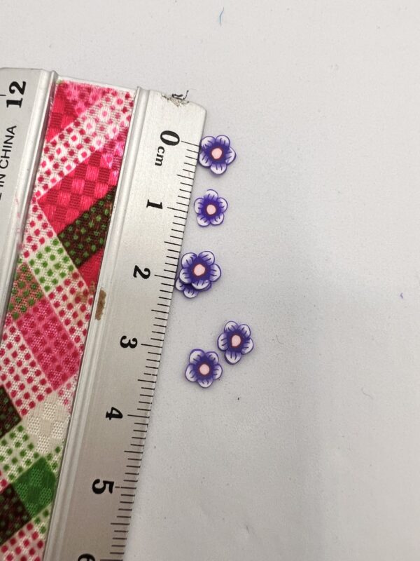 Lilac Bloom: 5mm Clay Purple Flower Slices - Image 2