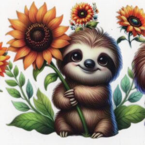 Sunflower Sloth - UV DTF Wrap