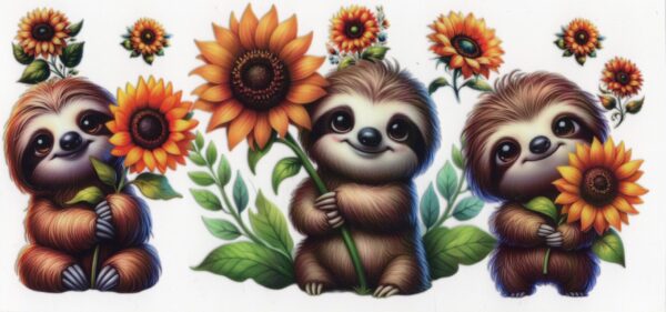 Sunflower Sloth - UV DTF Wrap