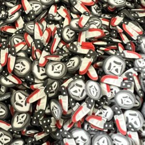 Scream & Slice: 5mm Clay Ghost Face & Crimson Cutie Slices