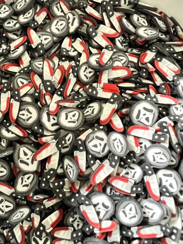 Scream & Slice: 5mm Clay Ghost Face & Crimson Cutie Slices