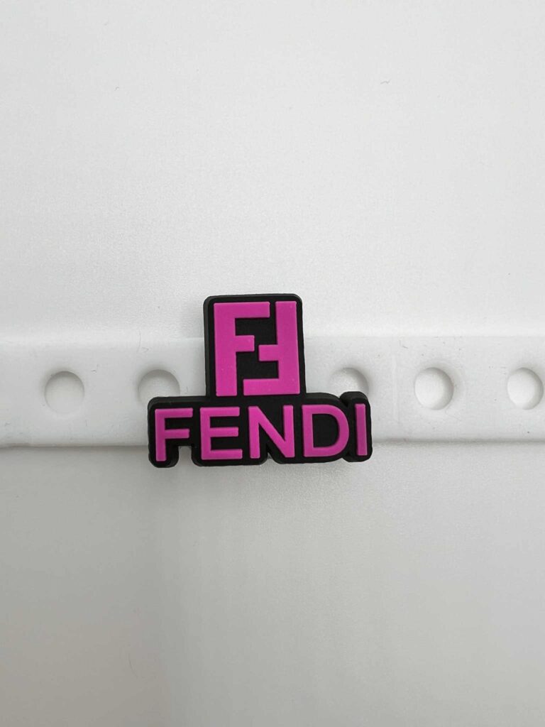 Hot Pink Fendi-Inspired Jibbitz – Bold, Luxe & Limited