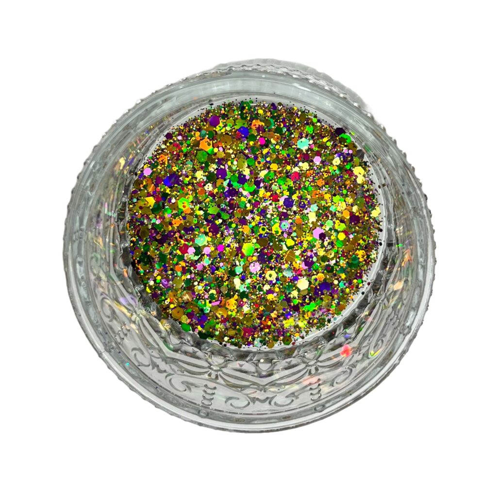 Confetti Sparkle Gold Green Mix - Chunky Mixed Colour Premium Glitter