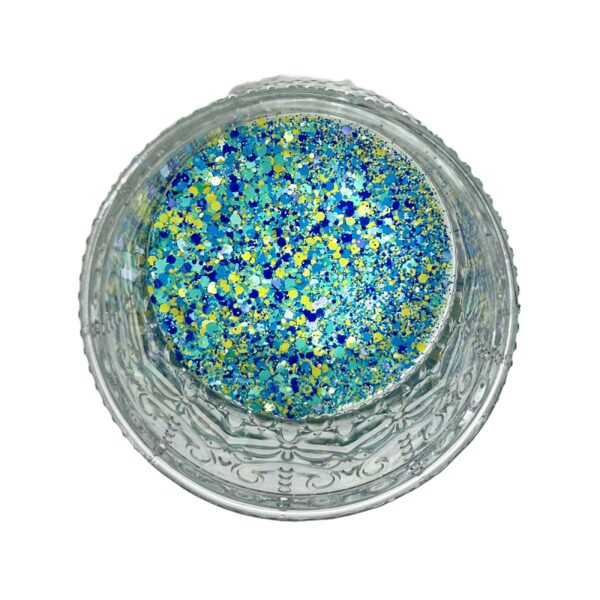 Confetti Sparkle Blue Yellow Mix - Chunky Mixed Colour Premium Glitter