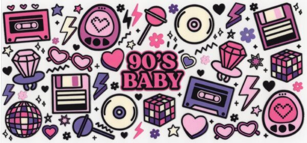 90's Baby 16 oz UV DTF Wrap