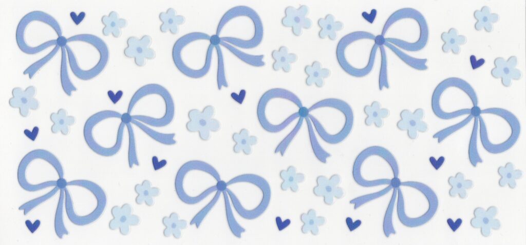 Blue Bows and Daisies 16oz UV DTF Wrap