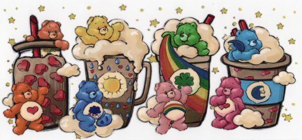 Care Bears Drinks 16oz UV DTF Wrap