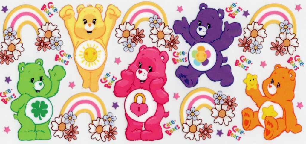Care Bears and Rainbows 16oz UV DTF Wrap