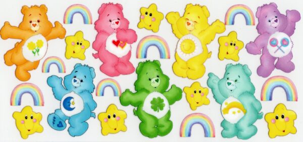 Care Bears and Stars with Rainbows 16oz UV DTF Wrap