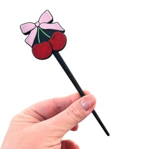 Cherries and Bows Pixie Pokers – 3D Printed Glitter Pokers for Resin, Tumblers & Crafts