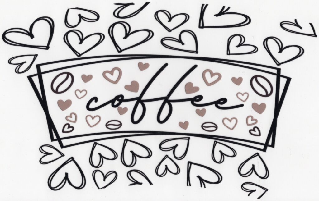 Coffee Hearts UV DTF 20oz Wrap