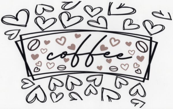 Coffee Hearts UV DTF 20oz Wrap