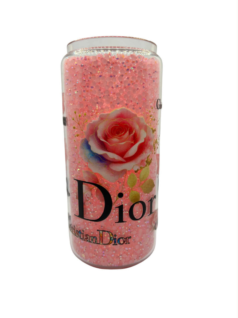 Brand Name Di@r with Rhinestones with Embellished lid - Ready Made Cup