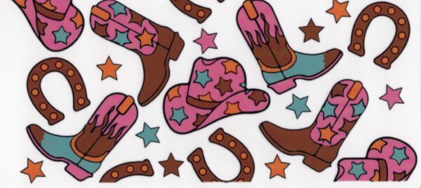 Cowgirl Vibes Pink & Brown16oz UV DTF Wrap