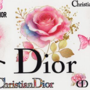 Dior Inspired Rose 16oz UV DTF Wrap