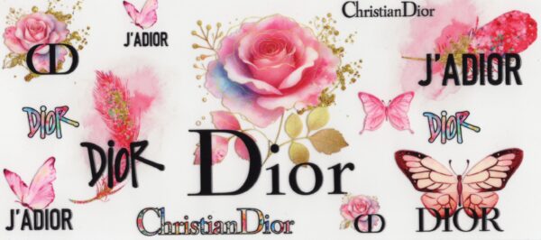 Dior Inspired Rose 16oz UV DTF Wrap
