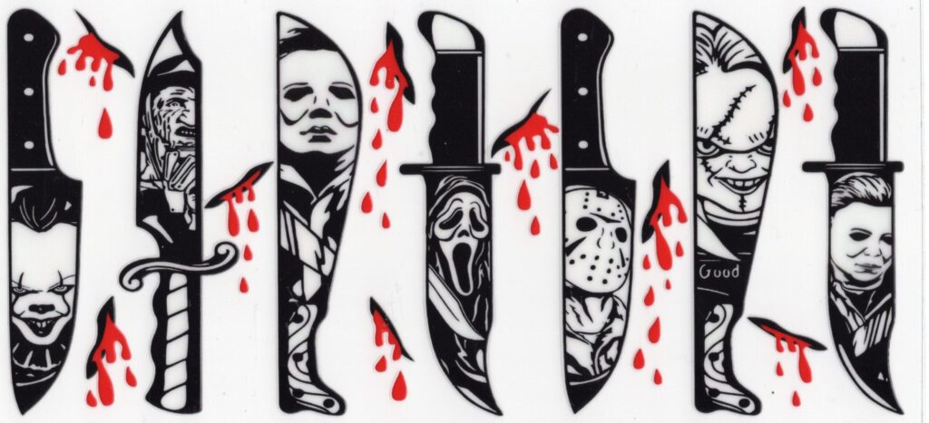 Horror Knives 16oz UV DTF Wrap