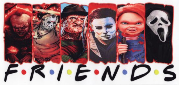 Horror Movie Frame Friends 16oz UV DTF Wrap