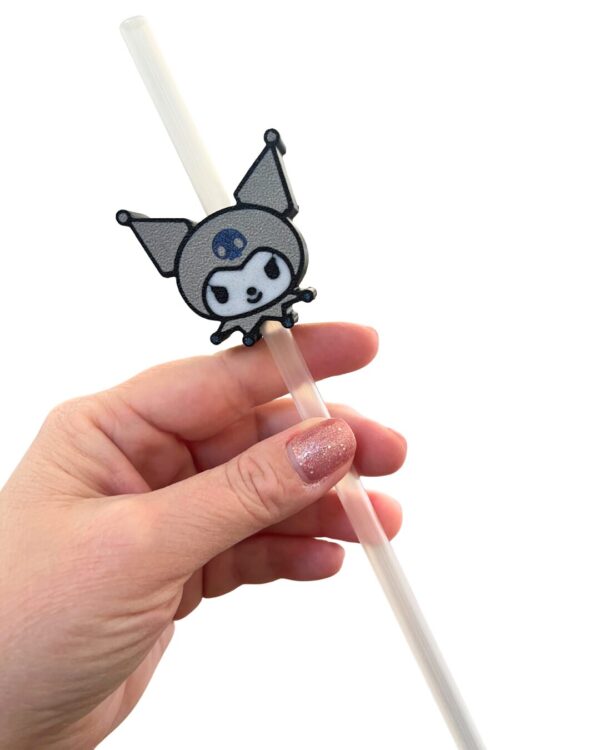 3D Printed Kuromi Straw Charm – 10mm Stanley Kuromi | Cute Drink Accessories | Straw Topper