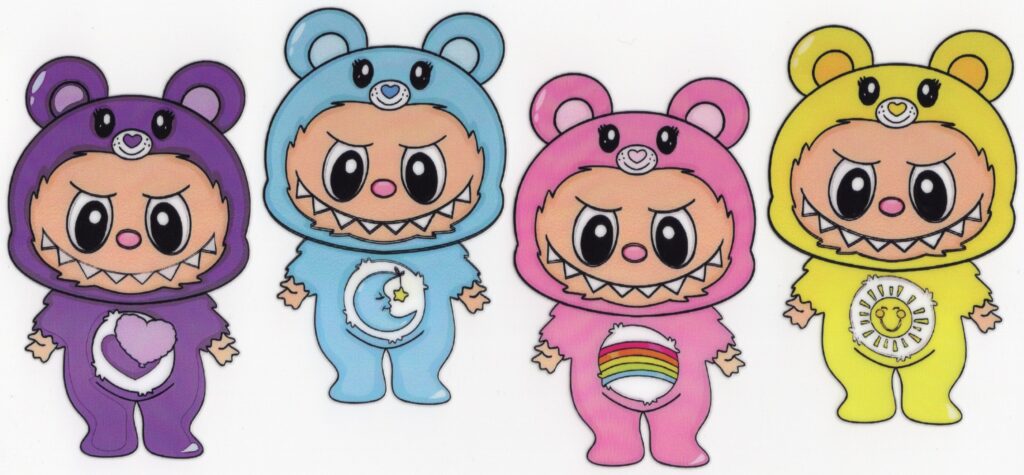 Labubu Care Bears 16ozUV DTF Wrap