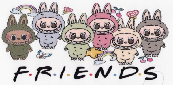 Labubu Friends 16oz UV DTF WRAP- Shimmer and Slice EXCLUSIVE