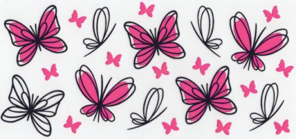 Pink Butterflies 16oz UV DTF Wrap