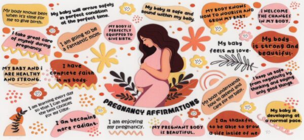 Pregnancy Affirmations 16oz UV DTF Wrap
