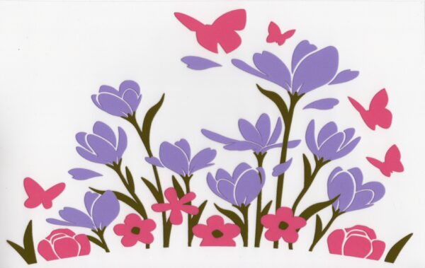 Purple Flowers and Pink Butterflies UV DTF 20oz Wrap