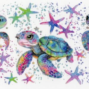 Rainbow Turtles 16oz UV DTF Wrap