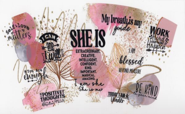 She Is UV DTF 20oz Wrap