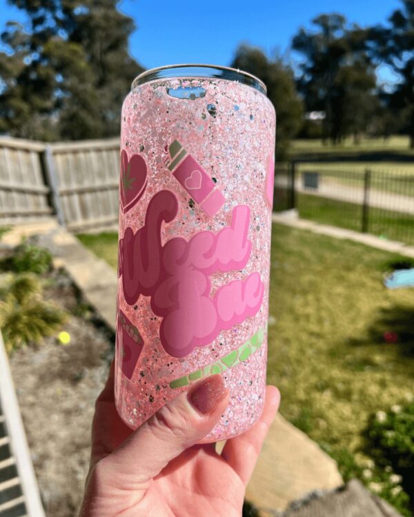 Weed Bae - Ready Made 16oz Glass Snowglobe Tumbler