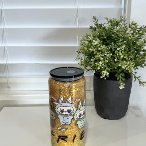 Lafufu Friends - Ready Made 16oz Glass Snowglobe Tumbler