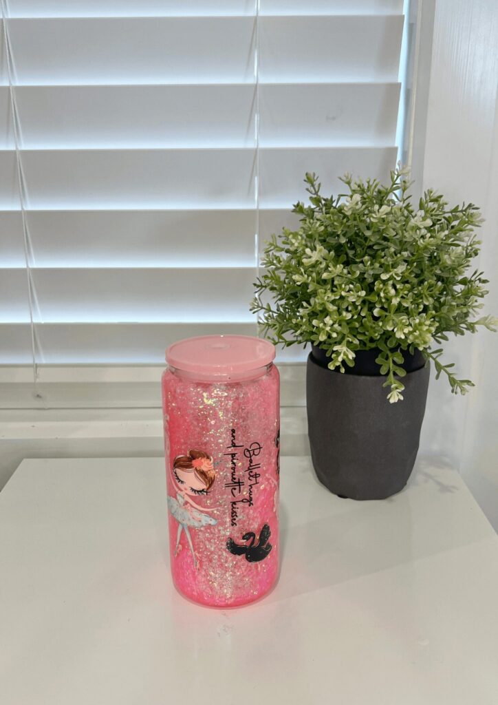 Ballerina Dreams - Ready Made 16oz Glass Snowglobe Tumbler