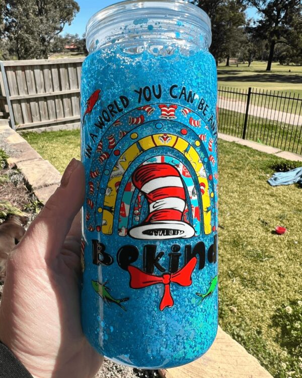 Dr Suess Be Kind - Ready Made 16oz Glass Snowglobe Tumbler
