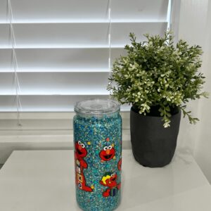 Elmo Glitter - Ready Made 16oz Acrylic Snowglobe Tumbler