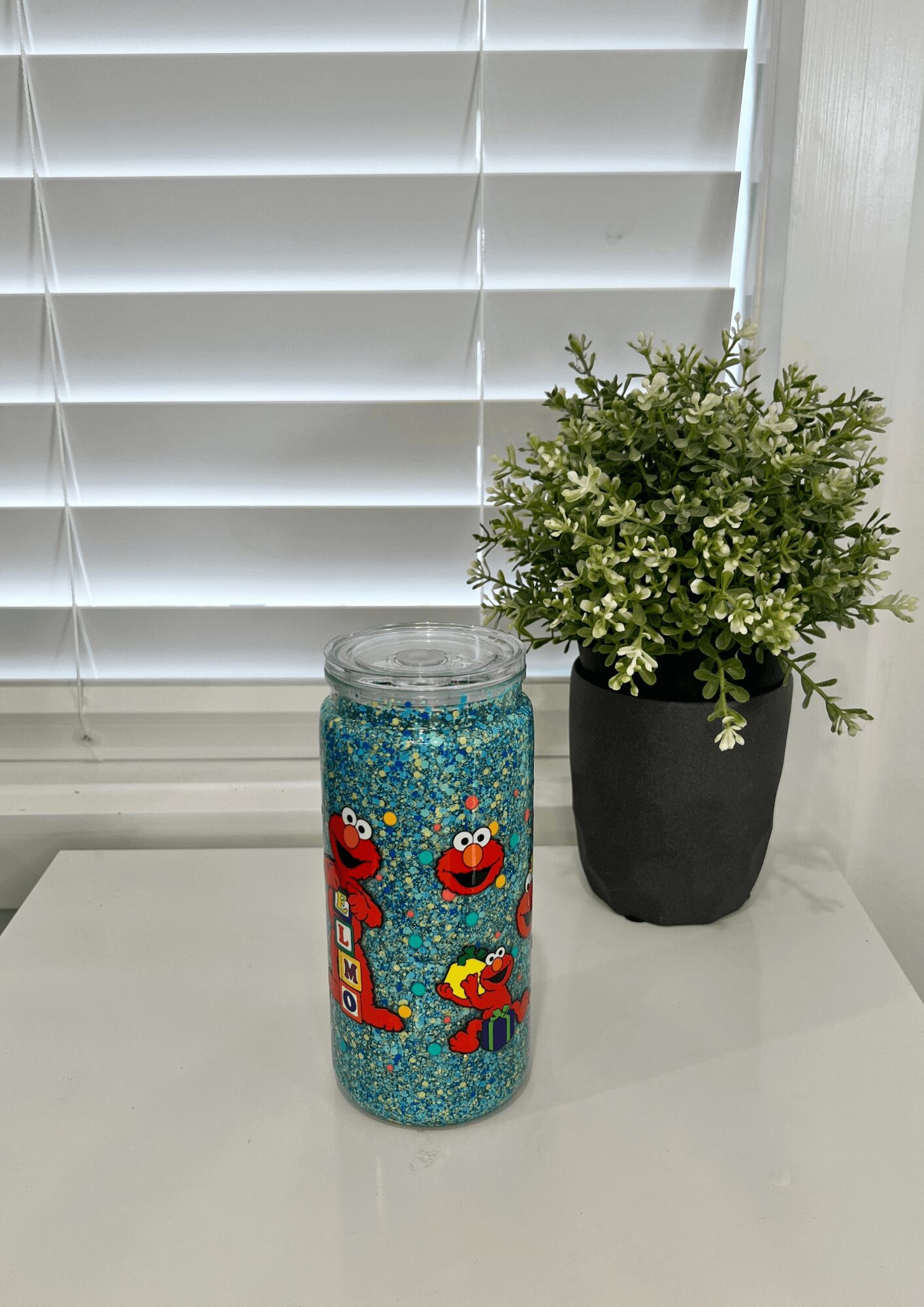 Elmo Glitter - Ready Made 16oz Acrylic Snowglobe Tumbler