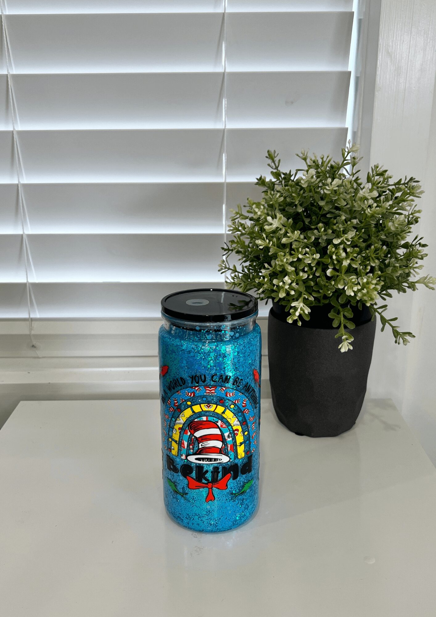 Dr Suess Be Kind- Ready Made 16oz Acrylic Snowglobe Tumbler