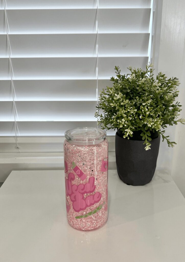 420 Weed Bae - Ready Made 16oz Glass Snowglobe Tumbler