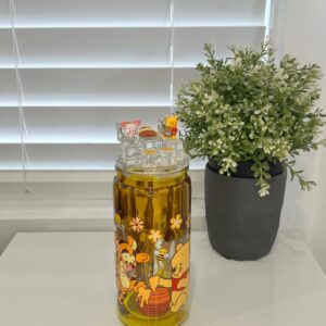 Pooh Bear Honey Drip with Embellished Lid - Ready Made 16oz Acrylic Snowglobe Tumbler