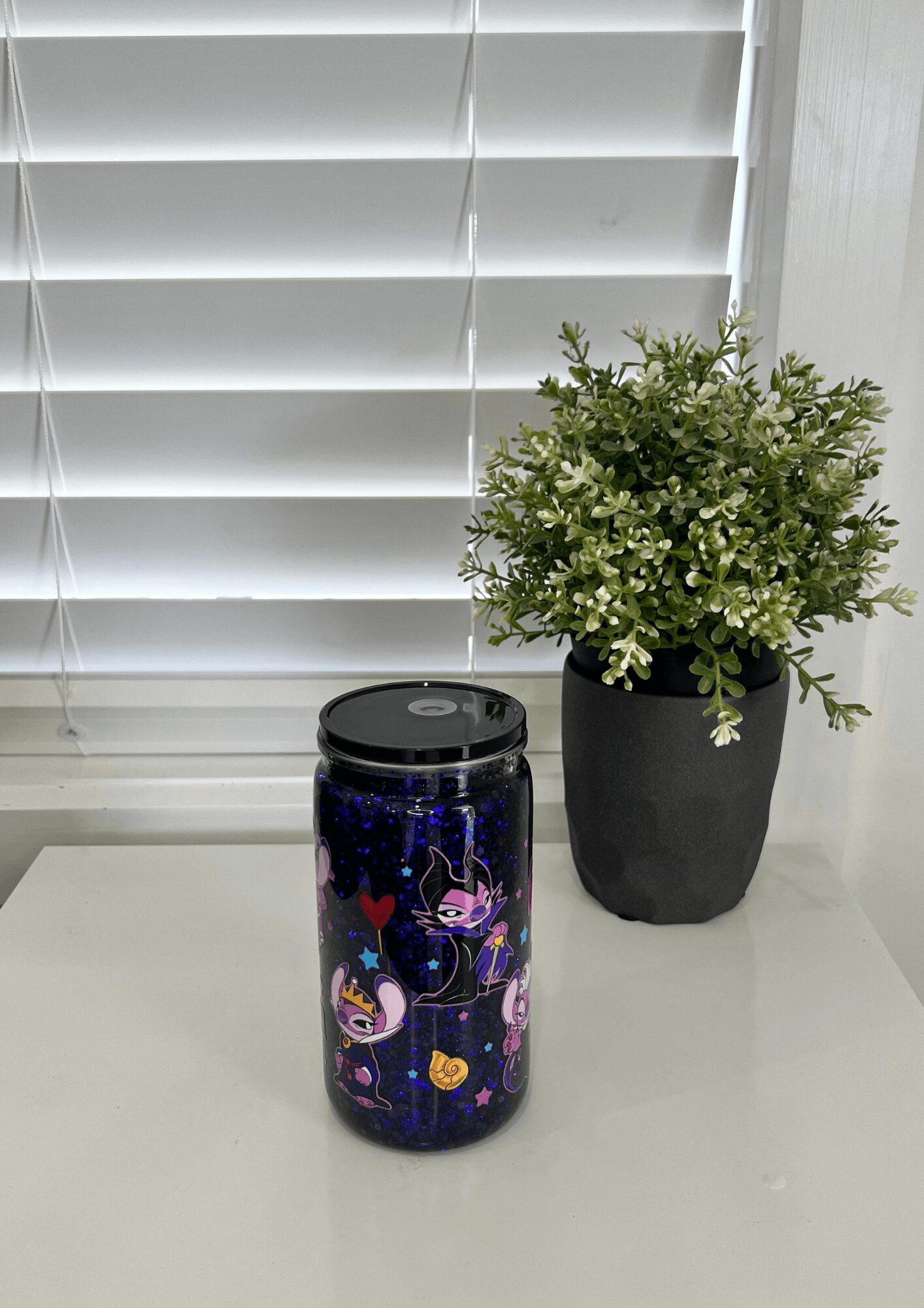 Lilo & Stitch vibes - Ready Made 16oz Acrylic Snowglobe Tumbler