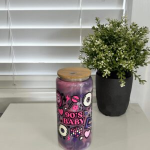 90's Baby - Ready Made 16oz Glass Snowglobe Tumbler
