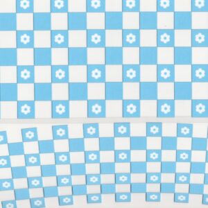 Blue Checkered Flowers 40oz UVDTF Wrap
