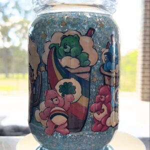 Rainbow Care Bears - Ready Made Acrylic Mason Jar