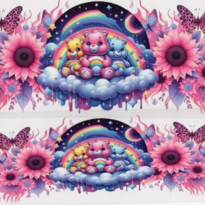 Care Bears on Clouds 40oz UV DTF Wrap