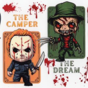 Chibi Horror Characters 16oz UV DTF Wrap