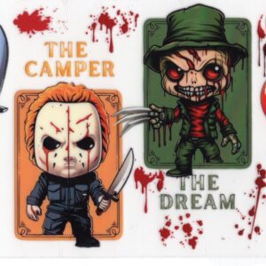 Chibi Horror Characters 16oz UV DTF Wrap - SECONDS