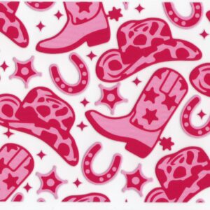 Cowgirl Boots and Hats Pink 16oz UV DTF Wrap