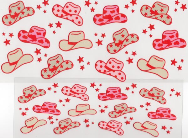 Cowgirl Hats in Pink 40oz UV DTF Wrap